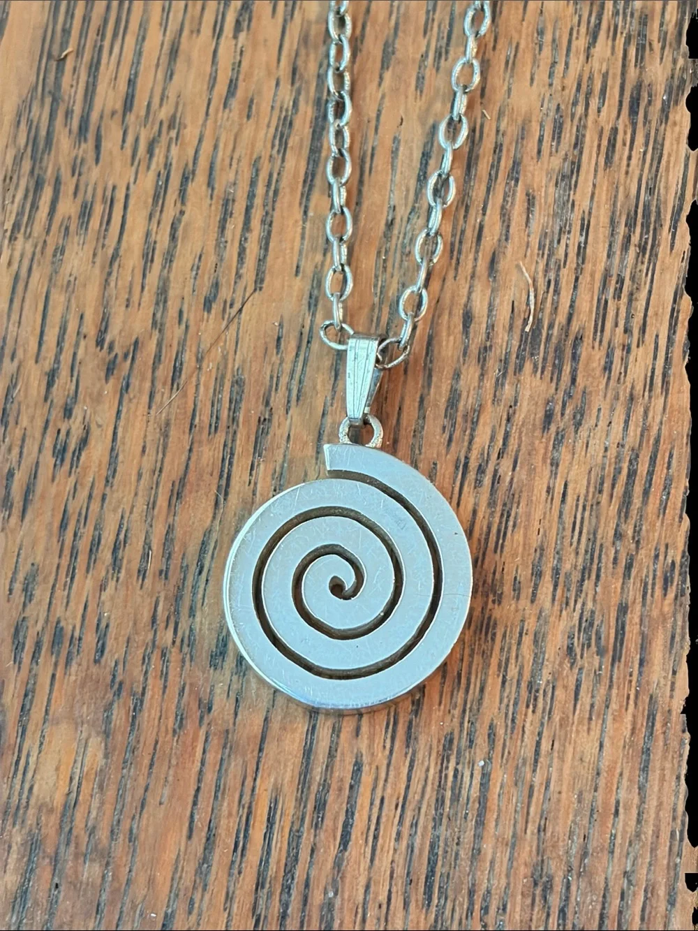 Made in Ireland Sterling Silver Spiral Pendant Necklace - Silver - Picture 6 of 7